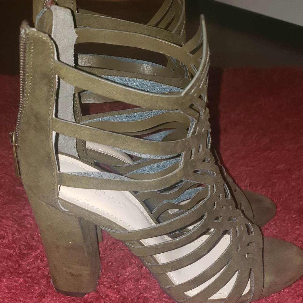 Olive green heels